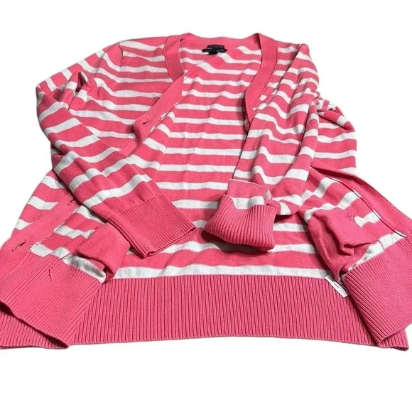 Tommy  Hilfiger long striped button front cardigan,women Large.100% Pima cotton - Picture 12 of 16